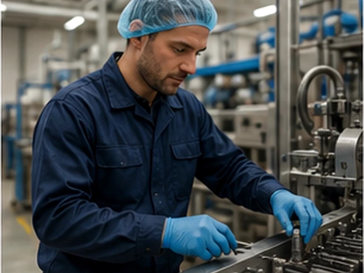 Engineering and food production worker in a UK manufacturing setting