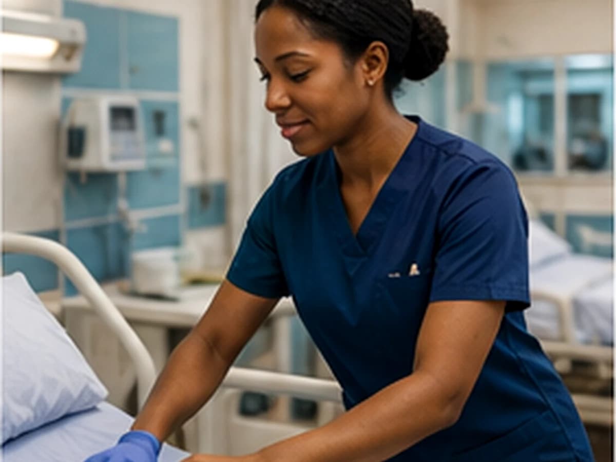 Healthcare and social care professional in a UK care setting